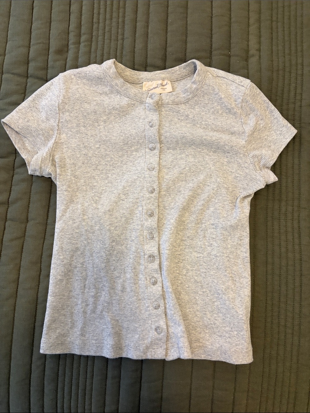 Crewneck Button Shirt Light Gray